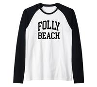 Folly Beach South Carolina Viaje a Folly Beach Camiseta Manga Raglan