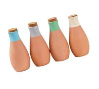FOLODA 4 macetas de riego automático de arcilla roja para flores, decoración continua de jardín, uso interior y exterior, dispositivos de riego continuo de cerámica para flores en maceta, crecimiento