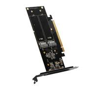 FOLODA Adaptador de expansión NVMe HDD de 4 unidades para PCIe 5.0 X16 hasta 4 unidades, gran capacidad de almacenamiento y gestión RAID, adaptador de matriz de discos duros