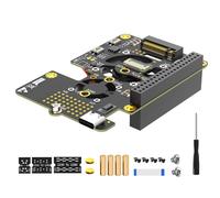 FOLODA Adaptador PCIe MKey 2230-2280 SSD ventilador de refrigeración automático cambio de color LED PCIe adaptador