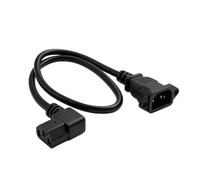 FOLODA Cable de extensión IEC de salida lateral, modelo curvado derecho | Entrada de montaje en panel, cable de 60 cm para espacios reducidos de equipos, monitor UPS o alimentación del dispositivo