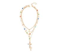 FOLODA Collar con acento en forma de Y y detalle de perlas para ocasiones especiales y fiestas diarias y diarias, collar con acento en forma de Y y detalle de perlas, One Size, como se describe, como