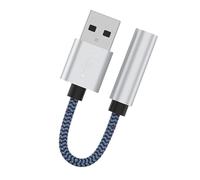 FOLODA Conector de sonido USB a hembra de 3,5 mm, resistente al desgaste, tarjeta de sonido para smartphone, música, auriculares, cable estéreo, adaptador USB