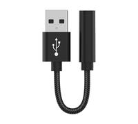 FOLODA Conector de sonido USB a hembra de 3,5 mm, resistente al desgaste, tarjeta de sonido para smartphone, música, auriculares, cable estéreo, adaptador USB