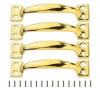 FOLODA Juego de 4 tiradores de hierro para armarios de cocina, puerta de garaje y aparadores, manijas de madera para vallas de armario, pomos de muebles