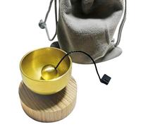 FOLODA Juego de cuencos de sonido de metal portátil con base de madera, cuencos de sonido para meditación para una mayor estabilidad, meditaciones, herramienta de relajación