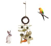 FOLODA Juguete masticable de madera para mascotas pequeñas, para conejos, hámster, pájaros, entretenimiento, loro, compromiso, jaula, accesorios para colgar, para masticar mascotas pequeñas