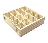 FOLODA Laberintos compactos de madera para hámster, juguete con agujero de entrada para ratones jerbos enanos, actividad de múltiples cámaras, madera de pino natural, hábitat para mascotas pequeñas