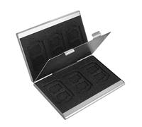 FOLODA Organizador multifuncional de tarjetas de aleación de aluminio y acolchado suave para varios accesorios, funda resistente, Silver, One Size, Mass Beauty