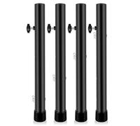 FOLODA Paquete de 4 extensores de patas de mesa plegables ajustables de acero con base antideslizante para una mayor estabilidad y optimización del espacio, extensiones de patas de muebles al aire