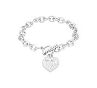 FOLODA Pet Memorials Jewelry - Pulseras de urna de corazón de acero inoxidable con estampado de patas con texto en inglés "Language of Loves", impermeabilizada, cremación