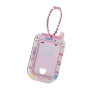 FOLODA Tarjetero acrílico con forma de teléfono de dibujos animados para mujer, 2,54 cm, llavero con colgante de ídolo, multicolor