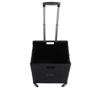 FOLOSAFENAR Carrito Utilitario Plegable ,Telescópico ,Caja Rodante Plegable ,Ruedas Giratorias ,Carga Pesada ,Multifuncional con Tapa para Oficina (Negro)