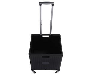 FOLOSAFENAR Carrito Utilitario Plegable ,Telescópico ,Caja Rodante Plegable ,Ruedas Giratorias ,Carga Pesada ,Multifuncional con Tapa para Oficina (Negro)