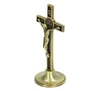 FOLOSAFENAR Crucifijo Cruz de Pared,Crucifijo Católico Vertical Hecho a Mano Aleación de Zinc Metal Hermoso para Tocadores(Color Cobre)