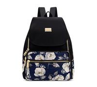 FOLOVEYA Mochila para Mujer Elegante Casual Bolso Antirrobo Impermeable Mochila de Impresión Ligero Bolsa de Hombro para Trabajo Escuela Viaje Uso Diario Grande Mochila de Poliéster Blanco