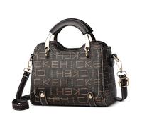 FOLOVEYA Moda Bolso de Mano Mujer Pequeño Elegante Flores Bolso Bandolerade con Colgante de Pompones Bolsa de Hombro Señoras Mensajero Cuero PU para Compras Trabajo Citas Viaje Gris