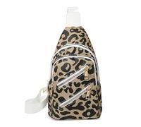 FOLOVEYA Mujer Bolsa de Pecho Moda Casual Sling Bag Mochila Bandolera Bolso Pecho Cruzado con Orificio para Auriculares Correa Ajustable Ciclismo Correr Viaje Poliéster Blanco