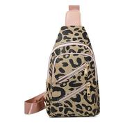 FOLOVEYA Mujer Bolsa de Pecho Moda Casual Sling Bag Mochila Bandolera Bolso Pecho Cruzado con Orificio para Auriculares Correa Ajustable Ciclismo Correr Viaje Poliéster Rosa