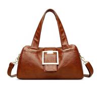 FOLOVEYA Mujer Bolso de Mano Vintage Bolsa Bandolera Antirrobo de Gran Capacidad Elegante Casual Señora Tote para Trabajo Diario Fiesta y Navidad en Cuero PU Marrón