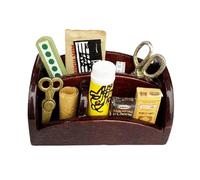 Folpus 1/12 Caja de herramientas en miniatura de muñeca escena de vida de almacenamiento de doble capa