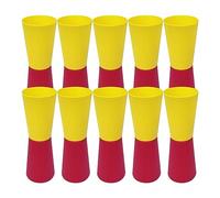 Folpus 10 Vasos Abatibles para Ejercicios de Velocidad, Y Entrenamiento Físico. Ayuda para La Coordinación Corporal en, Rojo Amarillo