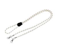 Folpus 2 Correas para Guantes de esquí, Correas de sujeción, Conectores y Clips para Manoplas, Blanco 150cm