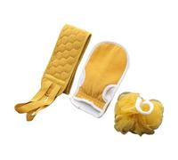 Folpus 3x Guantes exfoliantes corporales Suministros de ducha Fregado de ducha Limpieza de frotamiento Guantes de baño Guantes de baño para gimnasio Jabón, Amarillo