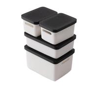 Folpus 4 Piezas de Cajas de Almacenamiento para Casa de Muñecas, Mini Estuches de Almacenamiento, Contenedores en Miniatura de Simulación, Accesorios para Ca, Negro