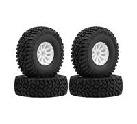 Folpus 4 Piezas de neumáticos para excavadoras RC Modelo 1/10, Accesorios de reparación, neumáticos Profesionales para excavadoras de Roca para Juguetes, Cubo de Rueda Blanco