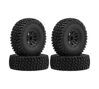 Folpus 4 Piezas de neumáticos para excavadoras RC Modelo 1/10, Accesorios de reparación, neumáticos Profesionales para excavadoras de Roca para Juguetes, Cubo de Rueda Negro