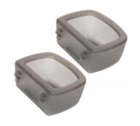 Folpus 4X Cuencos para Jaula de Perrera para Mascotas, 2 Piezas, para Jaulas de Alambre O Cajas, Recipiente para Transportar Mascotas, Recipiente para Agua Y