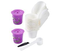 Folpus 50 Piezas Filtros de Café Liner Cápsulas Reutilizables para Café Set Porta Filtro Espresso Rellenable Papel Desechable sin Blanquear