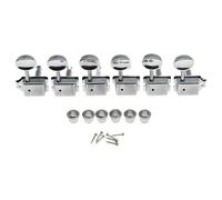 Folpus 6 clavijas de afinación para guitarra eléctrica retro, de eje dividido, resistentes, con bujes, tornillos, accesorios y piezas de repuesto, 1/15 6R, Plateado