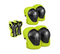 Folpus 6 Piezas Rodilleras Protectoras Infantiles Protección Niños Patinaje Bicicleta Material Resistente Adecuado para Deportes Al Aire Libre, Verde