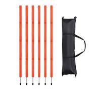 Folpus 6 Postes de Agilidad para fútbol, portátiles, Profesionales, de 150 cm, con Bolsa de Almacenamiento para Deportes al Libre.
