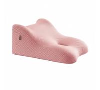 Folpus Almohada Lumbar para Cama con Diseño Ergonómico Inclinado Soporte Específico para Espalda Núcleo de Espuma Adaptable y Funda Transpirable en Poliéster, Rosa, 60-50-30cm