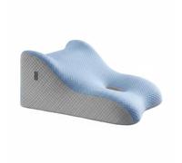 Folpus Almohada Lumbar para Cama con Diseño Ergonómico Inclinado Soporte Específico para Espalda Núcleo de Espuma Adaptable y Funda Transpirable en Poliéster, Beige Gris, 60-50-30cm