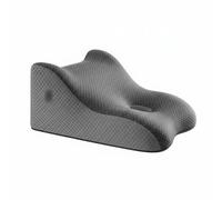 Folpus Almohada Lumbar para Cama con Diseño Ergonómico Inclinado Soporte Específico para Espalda Núcleo de Espuma Adaptable y Funda Transpirable en Poliéster, Doble Gris, 50-40-26cm