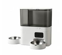 Folpus Automático con Recipiens Acero Inoxidable 2 en 1 Alimentador Doble para Gatos, Cocina, Estilo C