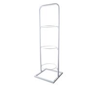 Folpus Bastón de Almacenamiento de Pelota de Baloncesto, Almacenamiento de Pelota Vertical, Organizador de Equipos Deportivos, Estante de Hierro, Blanco 3 Niveles.