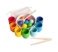 Folpus Bolas de en Vasos con Bolsa de Almacenamiento, Juguete de Combinación de Colores para Niños.