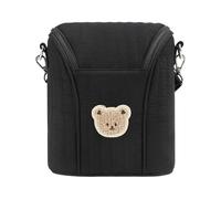 Folpus Bolsa térmica para biberones con Aislamiento, Correa Desmontable, Elegante Organizador para el Trabajo, Negro