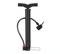 Folpus Bomba de Aire para Bicicleta Portátil con Manómetro Incorporado Mecanismo Universal Inflador Robusto y Cilindro de Acero Inoxidable Adecuada para, Negro, Corto