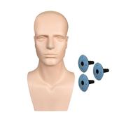 Folpus Cabeza de maniquí masculino con hombros, cabeza de maniquí profesional para entrenamiento, soporte de exhibición de peluca para práctica de maquillaje, Cubierta inferior de piel 3