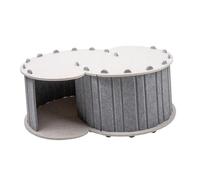 Folpus Cama para Gatos, casa para Gatos con 2 Agujeros, para 2 Gatos, Transpirable para Gatos de Interior, Cueva escondida portátil, Nido para Gatos, Gris