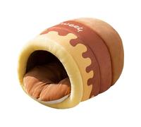 Folpus Cama para Gatos Honey Pot, Nido para Perros, Cueva Suave para Gatos, Nido para Perros, caniche, Chihuahua, otoño e Invierno, S Brown