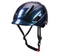 Folpus Casco de Ciclismo Adulto Casco Bicicleta Carretera Urbano con Visera Extraíble Revestimiento Acolchado Lavable Ajustador Trasero Certificación EN1078, Verde Camaleón, L57-61CM