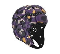 Folpus Casco de Rugby, Casco de fútbol, Acolchado Suave, Gorra de Scrum, Ligero, tamaño Infantil para Entrenamiento, fútbol, fútbol Bandera, Amarillo Púrpura