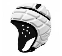 Folpus Casco Deportivo para Niños Casco Protector Gorro Headgear con Acolchado de Espuma y Paneles Que Golpes Correa de Mentón Ajustable y Revestimiento, Blanco, Adolescente M 7-12 Años